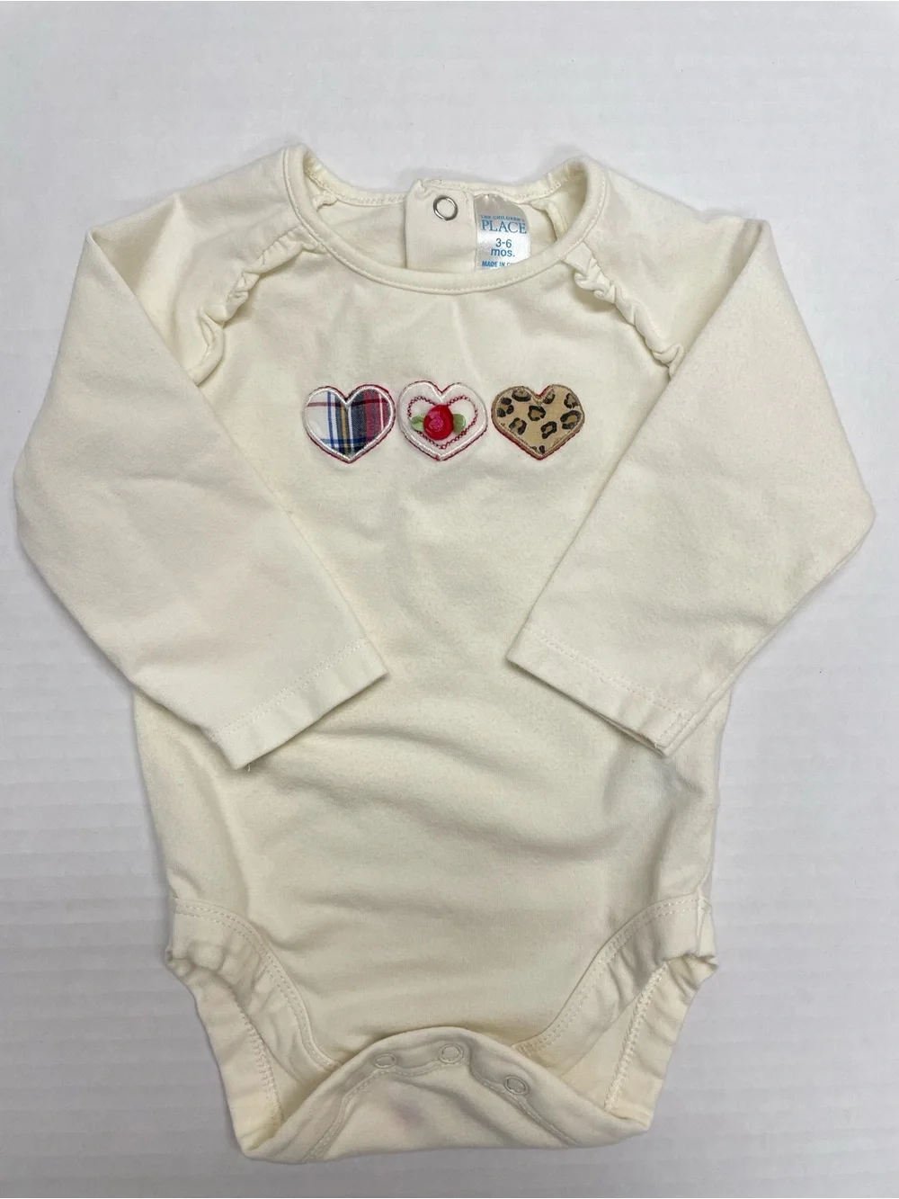 Cotton Blend 3-6 Months The Children’s Place Girls Bodysuit Heart Cottagecore